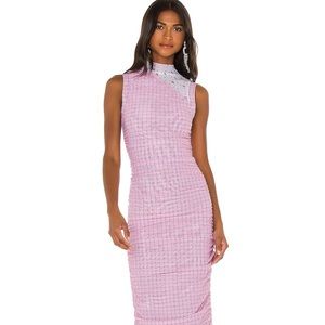 Miaou Sofia Dress in Pink Plaid